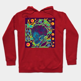 the demon skull catrina in floral butterfly madness art ecopop Hoodie